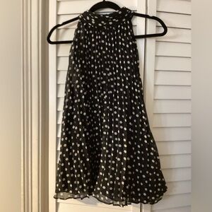 Karl Lagerfeld Paris Women’s Halter Blouse Polka Dot Black and White size XL